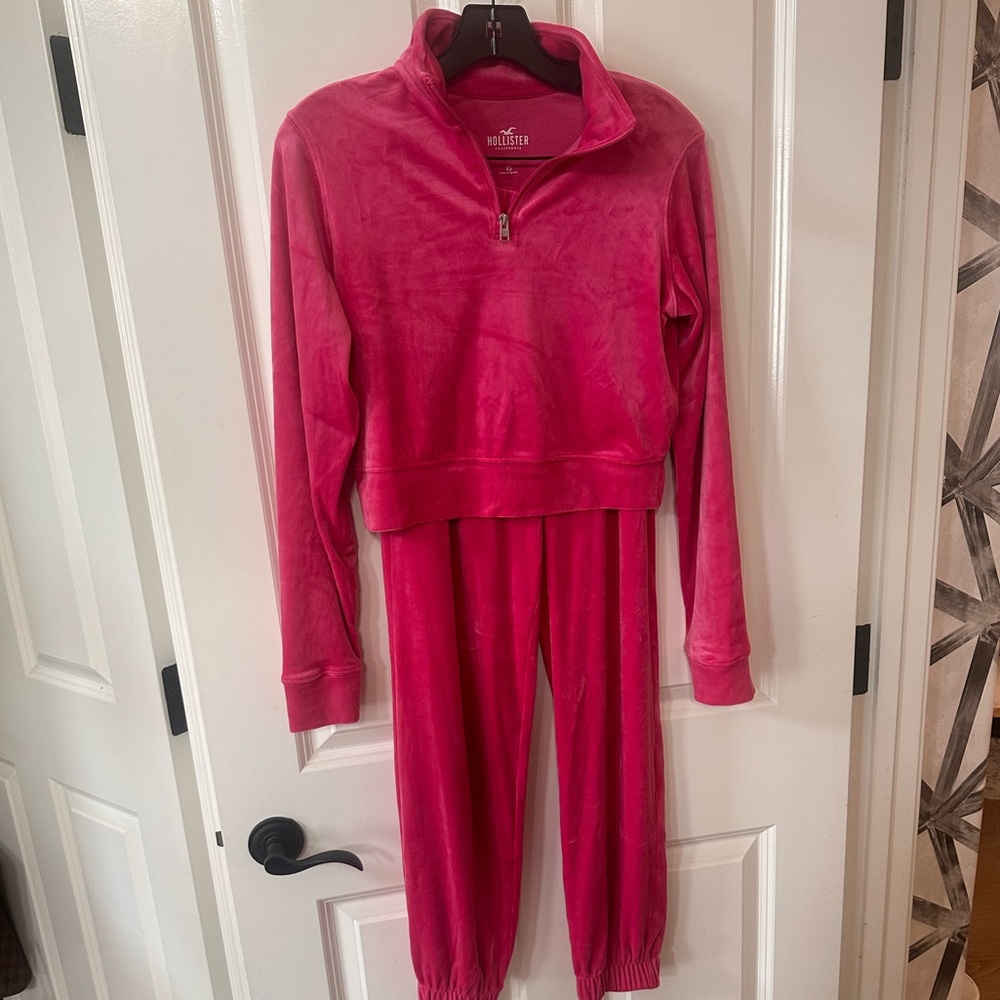 Hollister Pink Velour Tracksuit